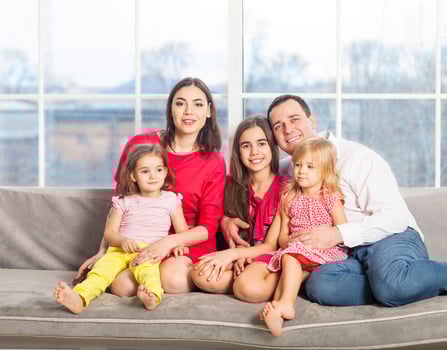 Happy young family with kids photo