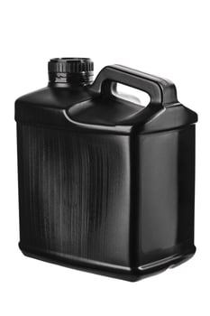 black plastic canister isolate on white back photo