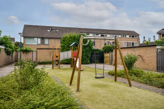 A wooden swing set photo