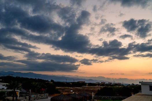 Dramatic sunset over water , North Cyprus photo