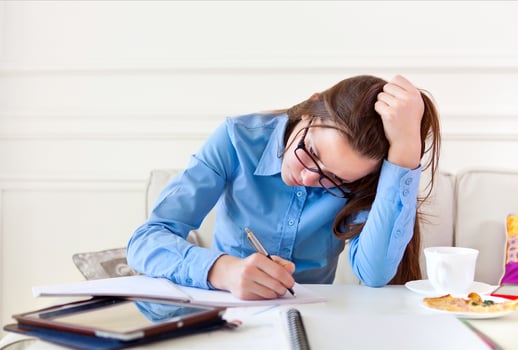 Student teen girl studying photo