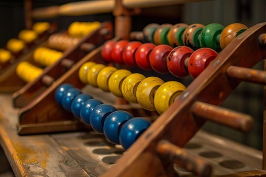 Old wooden abacus showing concept of accounting and finance photo