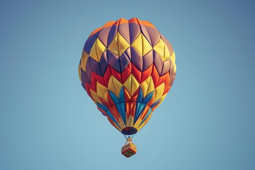 Colorful hot air balloon floating in the sky photo