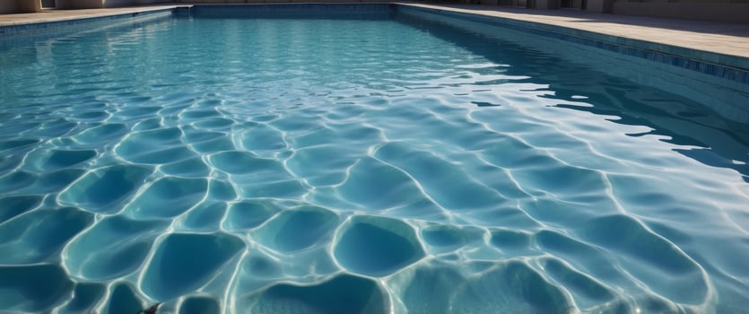 Surface of swimming pool with refreshing blue water. photo