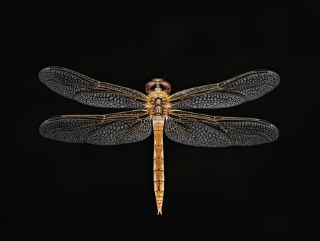 Dragonfly isolated on black background photo