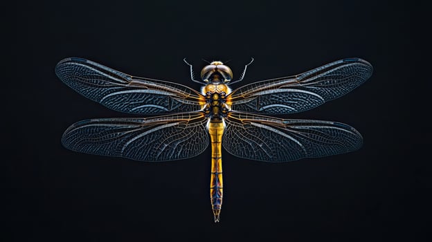 Dragonfly isolated on black background photo