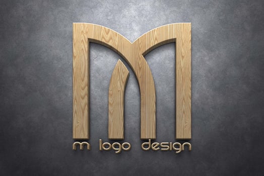Print creative modern color full m mockup logo design photo