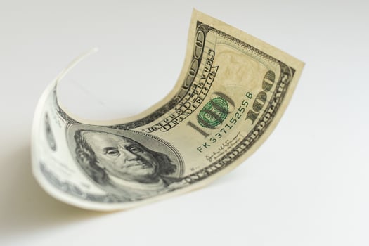 American bank notes isolated on the white background photo