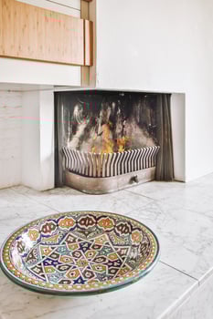 A plate on a counter photo