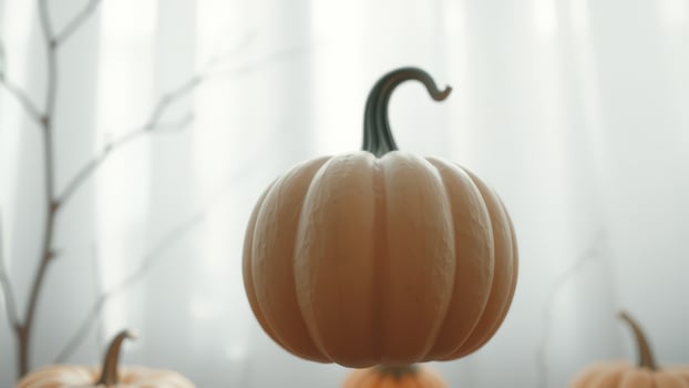 A White Pumpkin Against a White Background photo