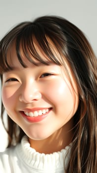 Smiling Woman with Long Hair photo