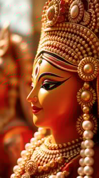 Close-up of a Hindu Goddess Statue photo
