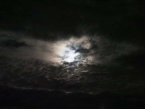 moon behind clouds photo