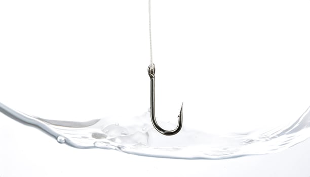Fishing hook and water splash photo