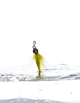Yellow Fishing Lure in Water photo