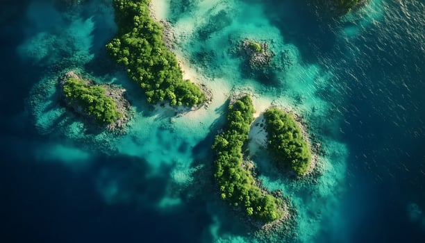 Marine and some little island top of view rock cliff stone coral nature landscape photo