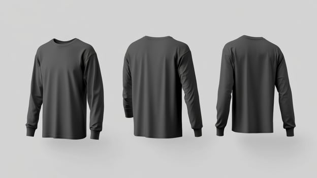 Blank gray long sleeve t-shirt mockup photo