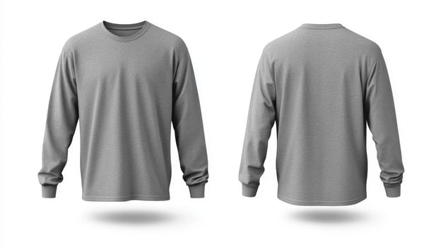 Blank gray long sleeve t-shirt mockup photo