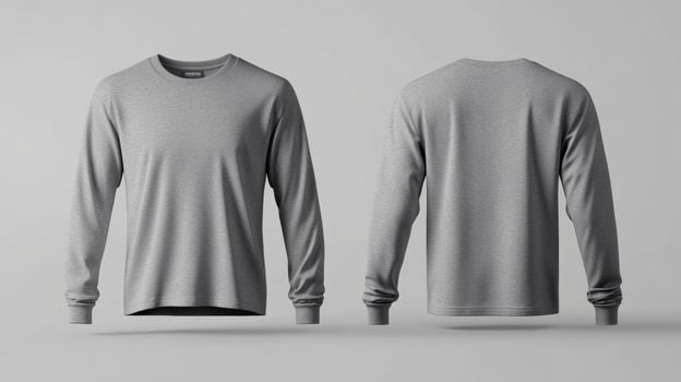 Blank gray long sleeve t-shirt mockup photo