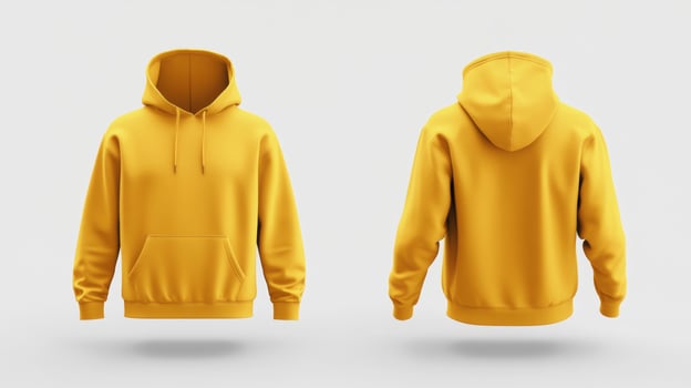 Blank yellow hoodie mockup photo