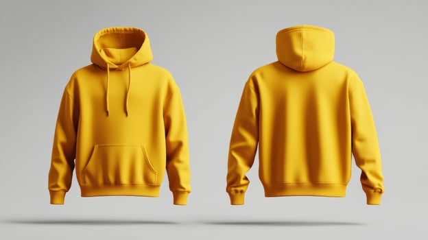 Blank yellow hoodie mockup photo