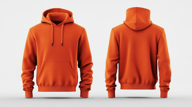 Blank orange hoodie mockup photo