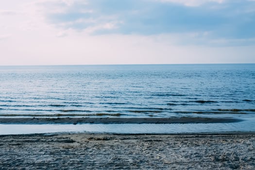 Baltic Sea coast on a windy spring day. Jurmala, Latvia. photo