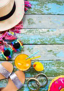 Young woman summer vacation accessories photo
