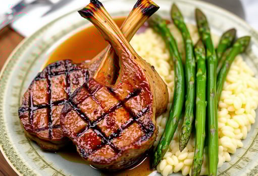 Gourmet Grilled Lamb Chop Dinner photo