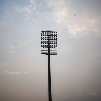Cricket stadium flood lights poles at Delhi, India, Cricket Stadium Lights photo