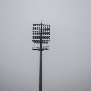 Cricket stadium flood lights poles at Delhi, India, Cricket Stadium Lights photo
