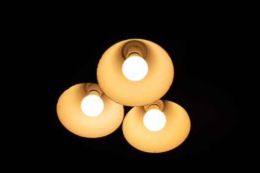 Antique interior lighting with warm light photo