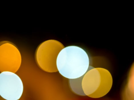 Bokeh of lighting in night time as background photo