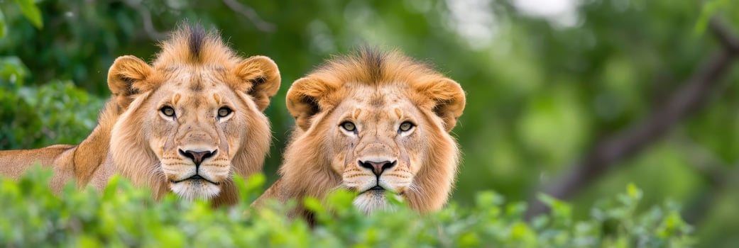 Savannas, plains, grasslands, dense bush, and open forests are the usual habitats of African lions. photo