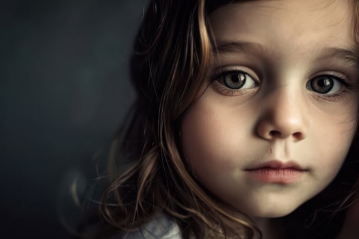 A young girl with long hair and big eyes photo