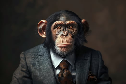 Studio Portrait of a Monkey in Business Attire photo