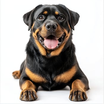 Rottweiler dog isolated on white background photo