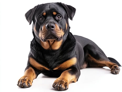 Rottweiler dog isolated on white background photo