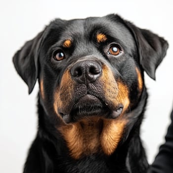 Rottweiler dog isolated on white background photo