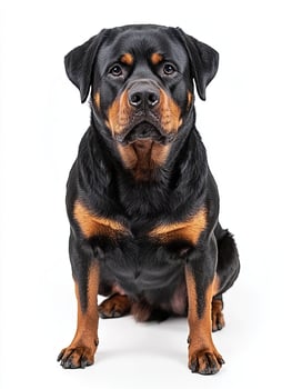 Rottweiler dog isolated on white background photo