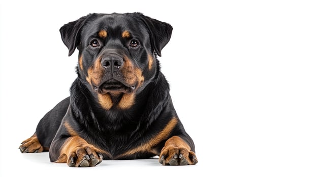 Rottweiler dog isolated on white background photo