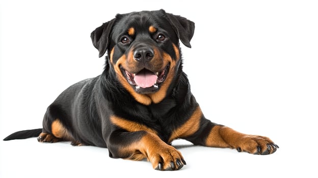 Rottweiler dog isolated on white background photo