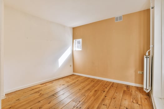 Empty room with wooden floor photo