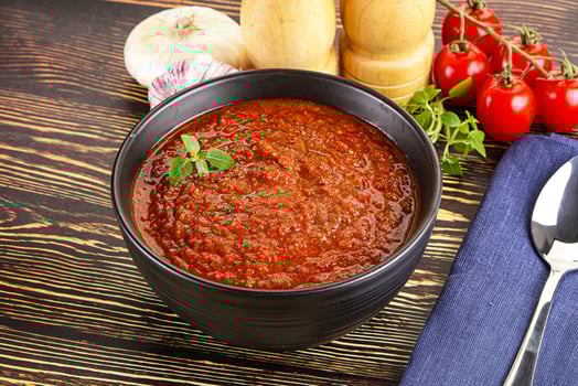Spanish traditional gazpacho tomato soup photo