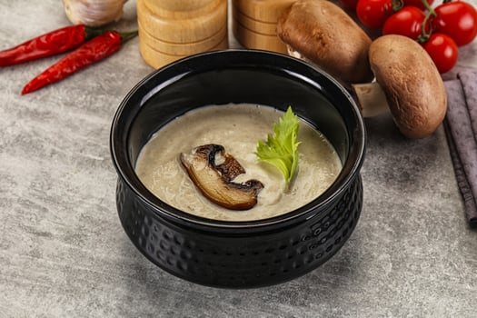 Delicous mushroom champignon cream soup photo