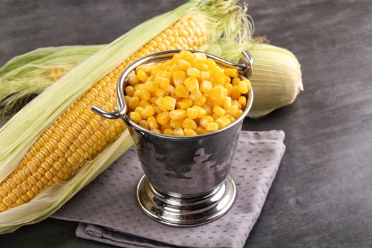 Canned sweet young corn grain photo