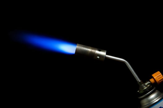Flame of a gas burner photo
