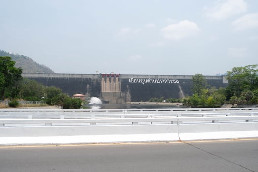 Khun Dan Prakan Chon Dam in summer season. photo