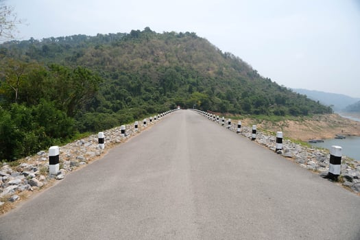 Khun Dan Prakan Chon Dam in the midst of beautiful nature. photo
