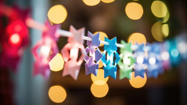 Closeup of different paper chains linked together representing diversity photo